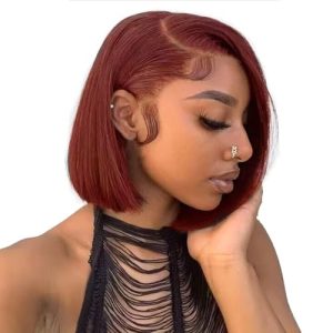 13 Inch Natural Human Hair Bob Wig Adjustable Straps for Secure Comfortable Fit