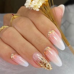 White Ombre Acrylic Nails: Short Version