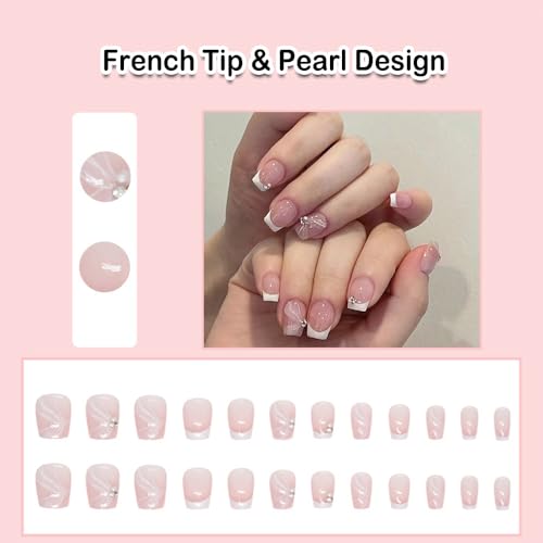 French Gel Nails Set - Stylish Elegant Designs for Perfect Manicure 24 Tips - Image 2