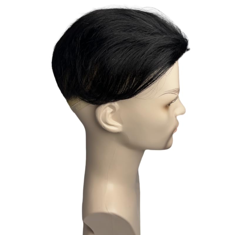 Men's 100% Human Hair Wig Natural Look Comfortable Fit Versatile Styling - Image 5