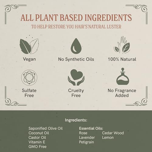 Sulfate-Free Natural Hair Shampoo for All Hair Types, 16 oz Bottle - Image 3