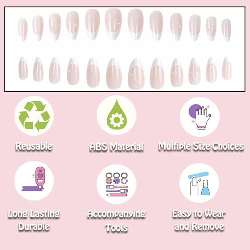 White Stick On Nails - Image 3