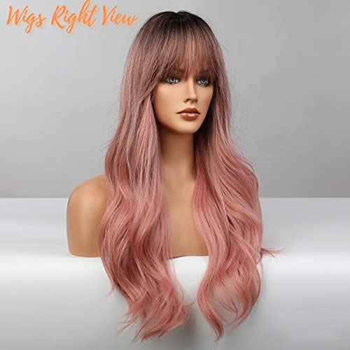 Pink human hair wig in hot color. - Image 7