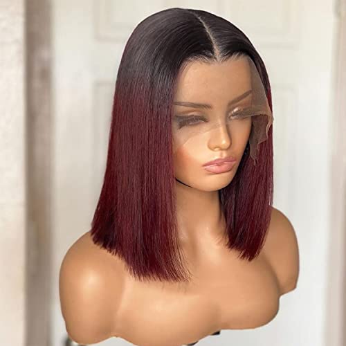 Burgundy Ombre 16 Inch Lace Front Human Hair Wig - Image 3
