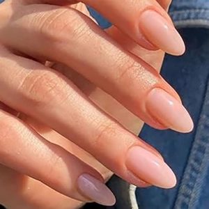 24 Piece Short Round Acrylic Nails Set for Easy Application Durable Wear