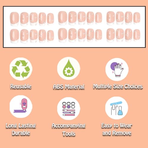 Short White Acrylic Coffin Nails for Elegant Nail Art, Easy Application, 500 Pcs - Image 3