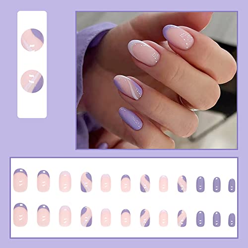 Lavender Almond Acrylic Nails - Image 2