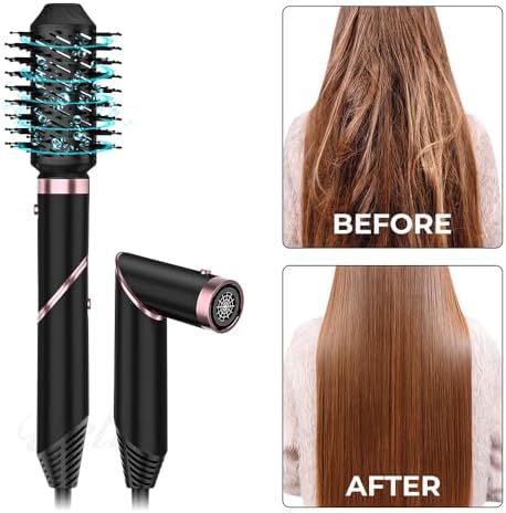 2-in-1 Hair Straightener and Blow Dryer Styling Set, Pink - Image 7
