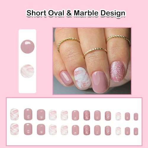 Short Oval Acrylic Nails - Image 2