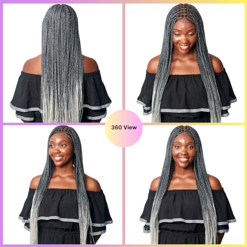 Gray 100% Natural Human Hair Wig - Adjustable Size for Comfortable Wear - Image 6
