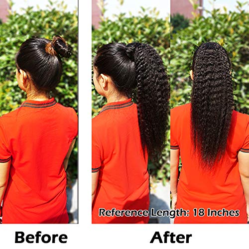 18 Inch Yaki Human Hair Ponytail Extension for Natural Look and Effortless Styling - Image 5