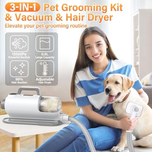 Pet Grooming Vacuum with Brush Attachment for Effortless Cat Hair Removal and Cleaning - Image 2