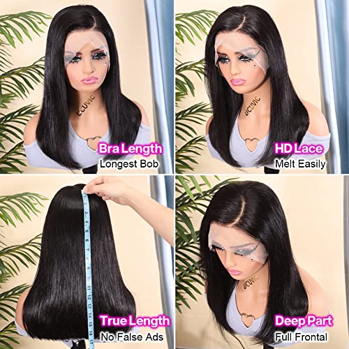 Black human hair wig - straight style - Image 3
