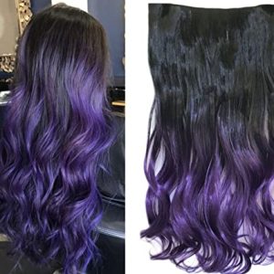 Short Hair Purple Clip-In 100% Human Hair Extensions for Effortless Styling