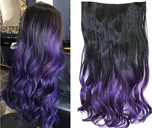 Short Hair Purple Clip-In 100% Human Hair Extensions for Effortless Styling
