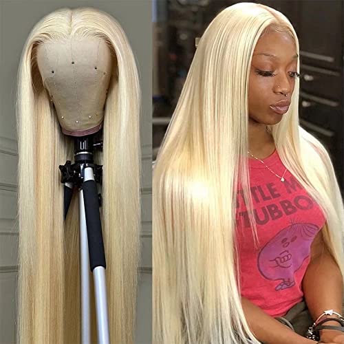 Platinum human hair wig.