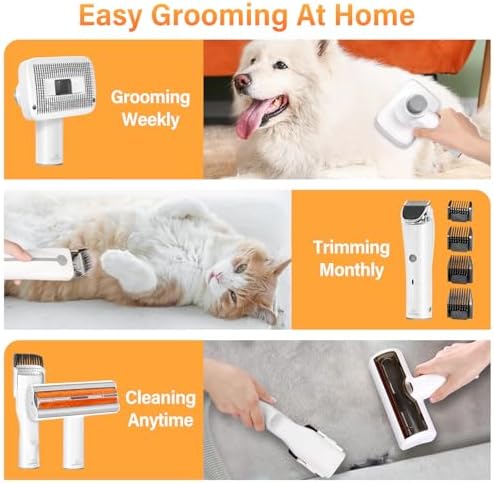 Pet Grooming Vacuum with Brush Attachment for Effortless Cat Hair Removal and Cleaning - Image 4