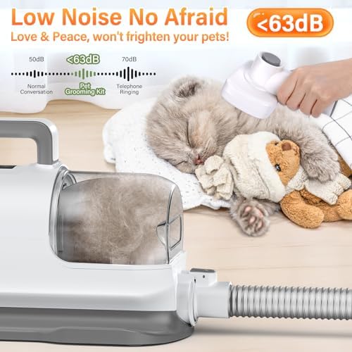Pet Grooming Vacuum with Brush Attachment for Effortless Cat Hair Removal and Cleaning - Image 7