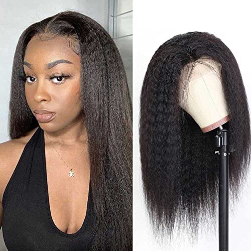 22 Inch Kinky Human Hair Lace Wig for Natural Look and Comfortable Fit