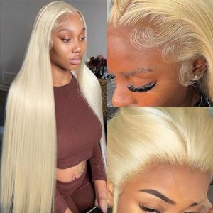 Blonde 20 Inch 100% Human Hair Full Lace Wig for Natural Look