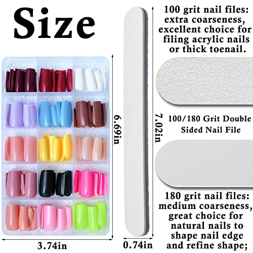 Square acrylic nails with a natural look. - Image 3