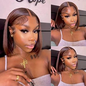 Short Brown Bob Human Hair Wig