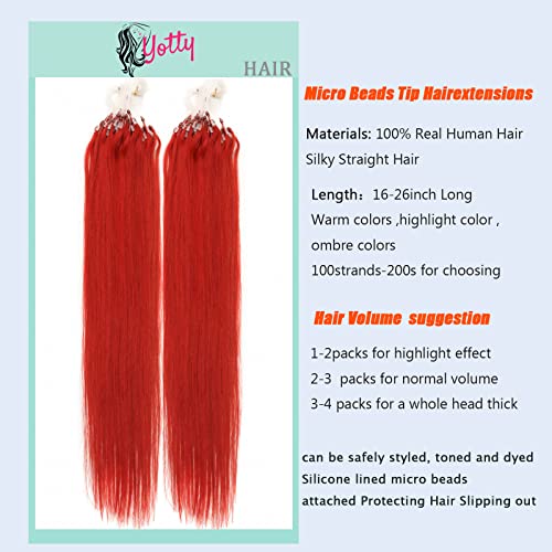 Red human hair extension, bright and vibrant. - Image 3