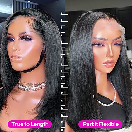 Black human hair wig - straight style - Image 5