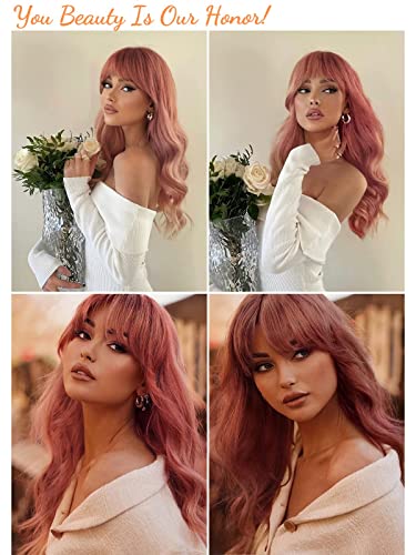 Pink human hair wig in hot color. - Image 2