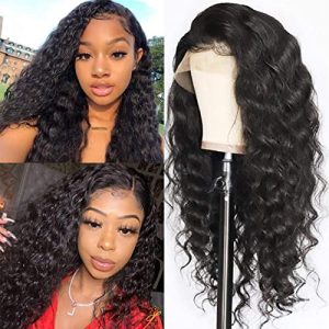 13x4 Lace Front Wig Curly Human Hair Blend Natural Look Comfortable Fit