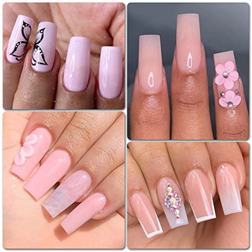 Square acrylic nails with a natural look. - Image 5