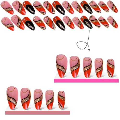 Short Dark Red Acrylic Nails - Image 3