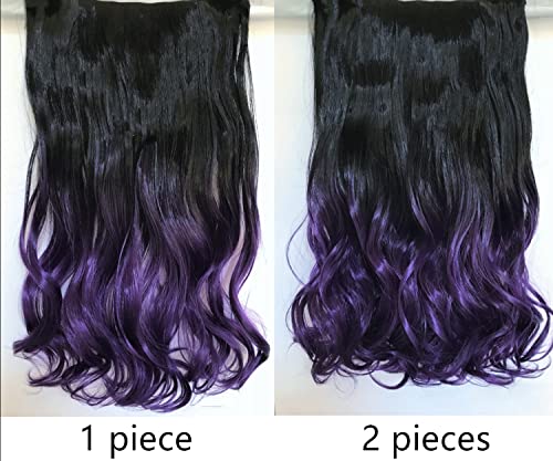 Short Hair Purple Clip-In 100% Human Hair Extensions for Effortless Styling - Image 2