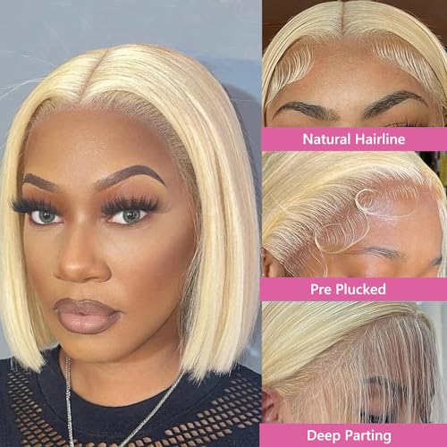 Blonde Short Human Hair Wig - Image 4