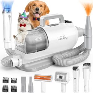 Pet Grooming Vacuum with Brush Attachment for Effortless Cat Hair Removal and Cleaning
