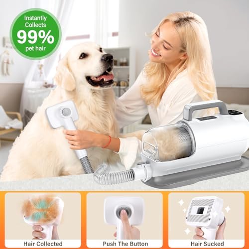 Pet Grooming Vacuum with Brush Attachment for Effortless Cat Hair Removal and Cleaning - Image 6