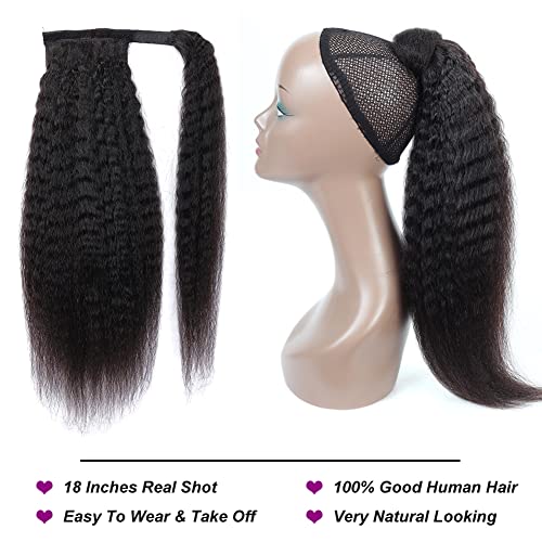18 Inch Yaki Human Hair Ponytail Extension for Natural Look and Effortless Styling - Image 2