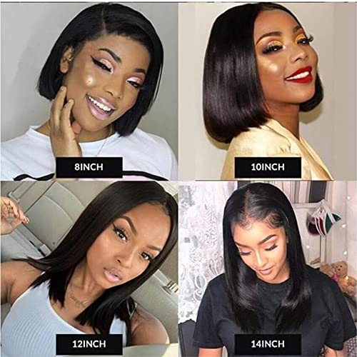 Human Hair Bob Wig with Closure, 10-Inch Length - Image 5