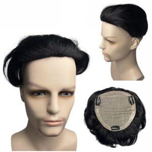 Men's 100% Human Hair Wig Natural Look Comfortable Fit Versatile Styling