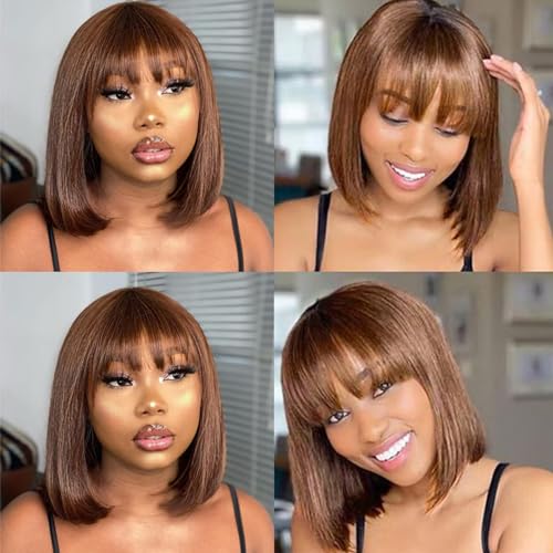 Short Ombre Human Hair Bob Wig 10 Inch - Image 6