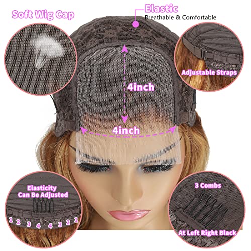22 Inch Ombre Curly Lace Front Human Hair Wig for Women Natural Look - Image 5