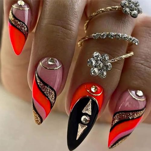 Short Dark Red Acrylic Nails