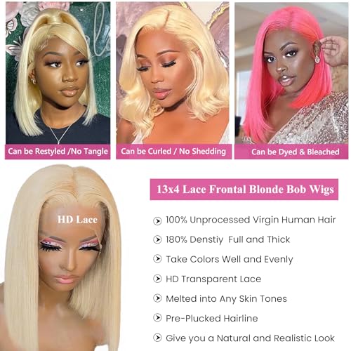 Blonde Short Human Hair Wig - Image 3
