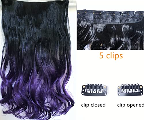 Short Hair Purple Clip-In 100% Human Hair Extensions for Effortless Styling - Image 3