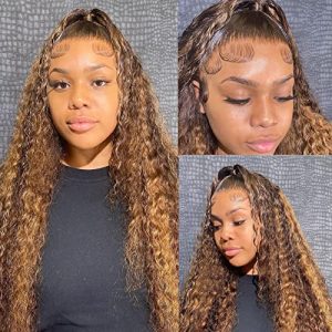 Ombre Brown Full Lace Front Human Hair Wig 20 Inches