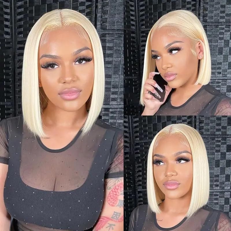 Blonde Short Human Hair Wig - Image 7