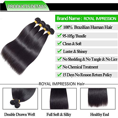 18 Inch Brazilian Human Hair Extensions 100% Real Authentic 1B Color - Image 3