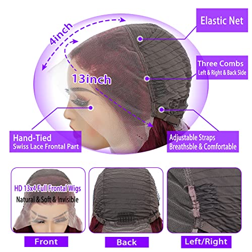 Burgundy Full Lace Human Hair Wig - Image 4