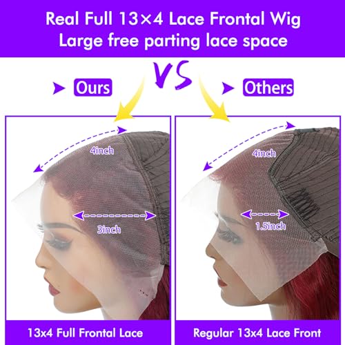 Burgundy Full Lace Human Hair Wig - Image 6