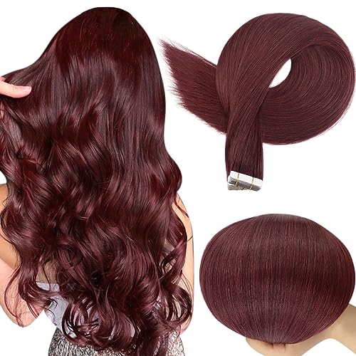 Burgundy Human Hair Extension: High-quality, stylish hair accessory.